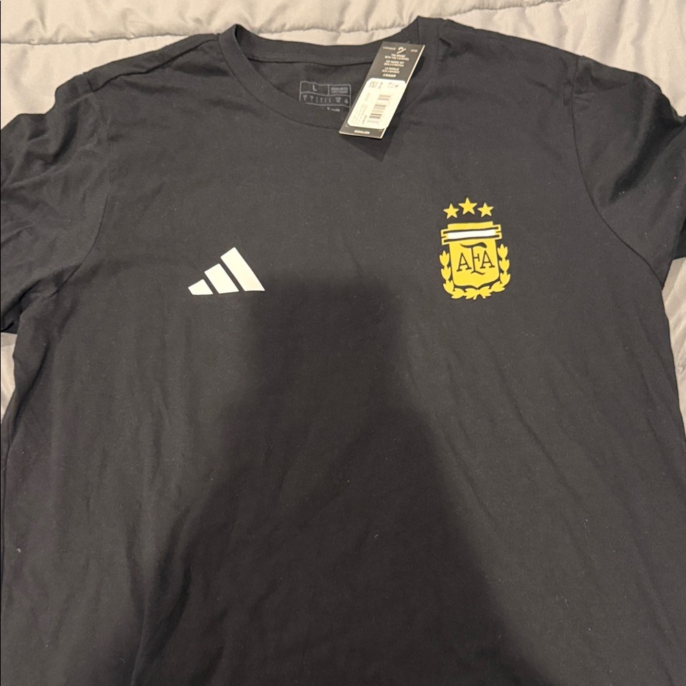 Adidas Black and Gold Men's Argentina graphic t shirt
